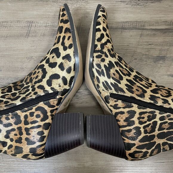 Lulus X Matisse Boots Womens 8M Spirit Ankle Booties Heel Animal Print Jaguar - Picture 6 of 10